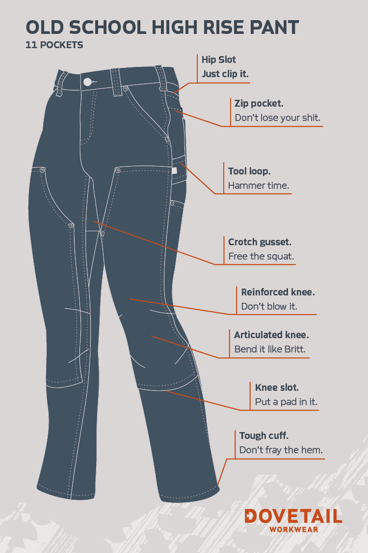 Old School High Rise Work Pant in Beechwood Brown Denim - Image 5