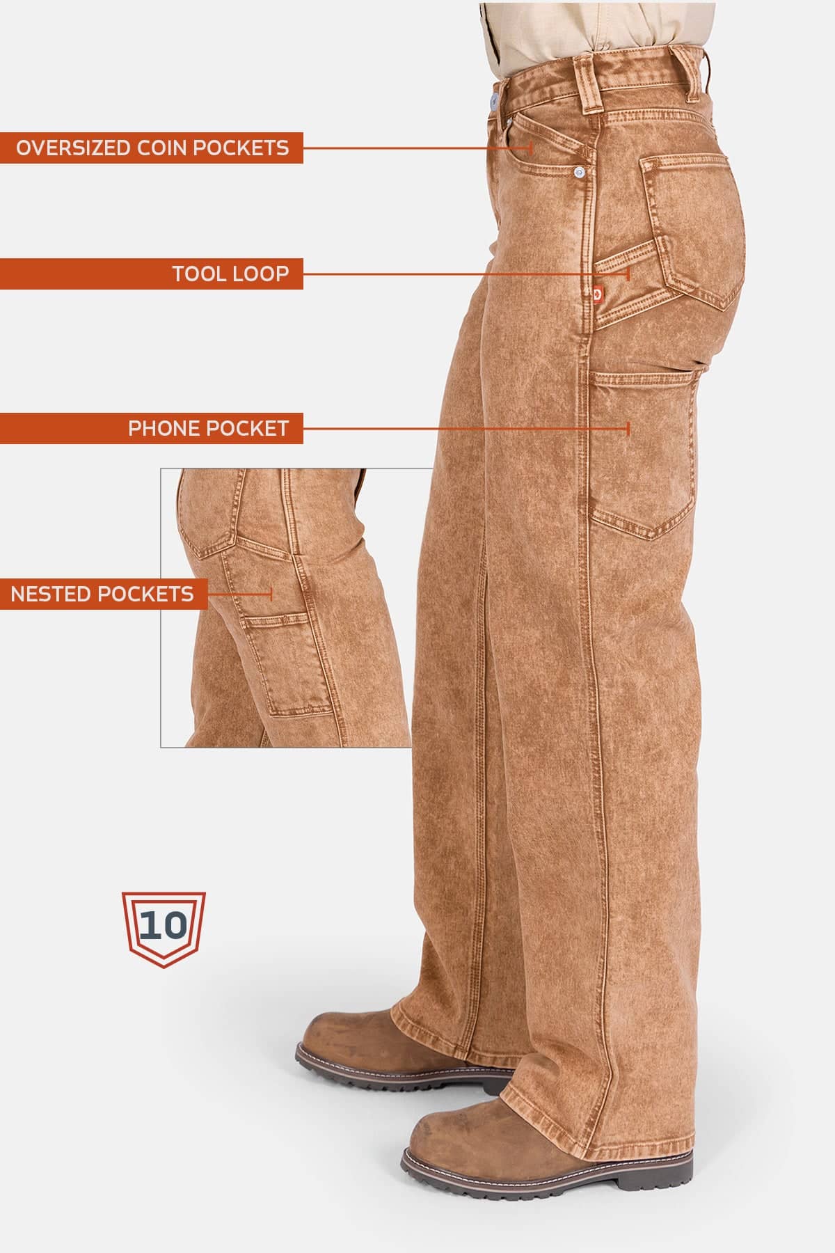 Old School Wide Leg Mineral Wash Jean in Sunbaked Eucalyptus - Image 9
